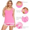 imageWiWi Pajamas for Women Soft Sleeveless Top with Shorts Pajama Sets Bamboo Viscose 2 Piece Sleepwear Set S4XAraspberry Pink