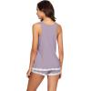 imageWiWi Pajamas for Women Soft Sleeveless Top with Shorts Pajama Sets Bamboo Viscose 2 Piece Sleepwear Set S4XAviolet