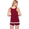 imageWiWi Pajamas for Women Soft Sleeveless Top with Shorts Pajama Sets Bamboo Viscose 2 Piece Sleepwear Set S4XAwine