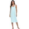 imageWiWi Viscose from Bamboo Nightgowns for Women Soft Sleeveless Tank Sleep Shirts Plus Size Sleepwear Night Dress S4XEaqua