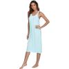 imageWiWi Viscose from Bamboo Nightgowns for Women Soft Sleeveless Tank Sleep Shirts Plus Size Sleepwear Night Dress S4XEaqua