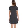 imageWiWi Womens Viscose Bamboo Nightgowns Casual Short Sleeve Sleepwear Scoop Neck Nightshirts SXXLDark Heather Grey