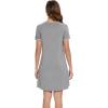 imageWiWi Womens Viscose Bamboo Nightgowns Casual Short Sleeve Sleepwear Scoop Neck Nightshirts SXXLHeather Grey