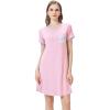imageWiWi Womens Viscose Bamboo Nightgowns Casual Short Sleeve Sleepwear Scoop Neck Nightshirts SXXLPink