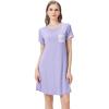 imageWiWi Womens Viscose Bamboo Nightgowns Casual Short Sleeve Sleepwear Scoop Neck Nightshirts SXXLTaro Purple