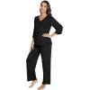 imageWiWi Viscose from Bamboo Pajama Sets for Women Soft Pjs Loungewear Short Sleeve Top with Pants Sleepwear Pajamas SXXLDblack