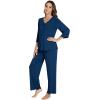 imageWiWi Viscose from Bamboo Pajama Sets for Women Soft Pjs Loungewear Short Sleeve Top with Pants Sleepwear Pajamas SXXLDink Blue