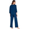 imageWiWi Viscose from Bamboo Pajama Sets for Women Soft Pjs Loungewear Short Sleeve Top with Pants Sleepwear Pajamas SXXLDink Blue