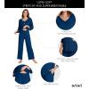 imageWiWi Viscose from Bamboo Pajama Sets for Women Soft Pjs Loungewear Short Sleeve Top with Pants Sleepwear Pajamas SXXLDink Blue