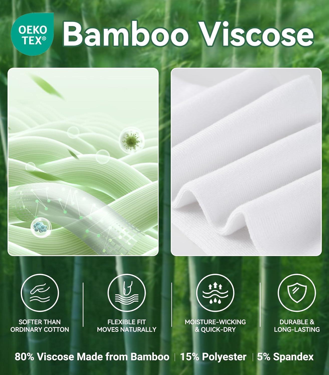 imageWiWi Mens Crew Socks Viscose Bamboo Moisture Wicking Dress Socks Solid Soft Breathable Casual Sock 6 PairsWhiteblack 6 Pairs