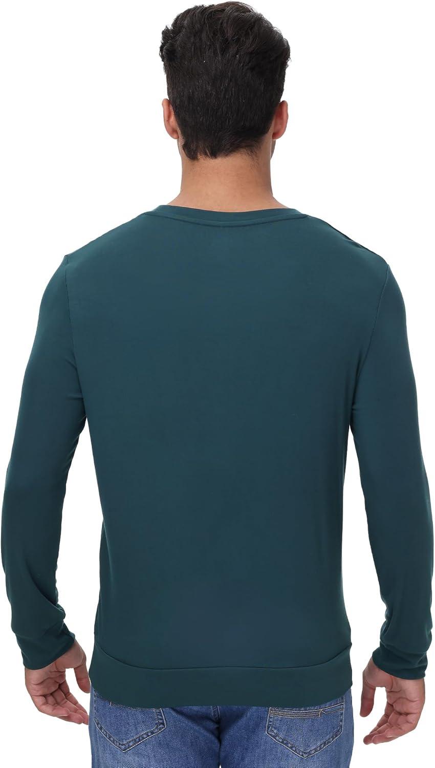 imageWiWi Mens Long Sleeve Tees Moisture Wicking Shirts Viscose from Bamboo Lightweight Fishing Crew Neck TShirt SXXLBdeep Teal
