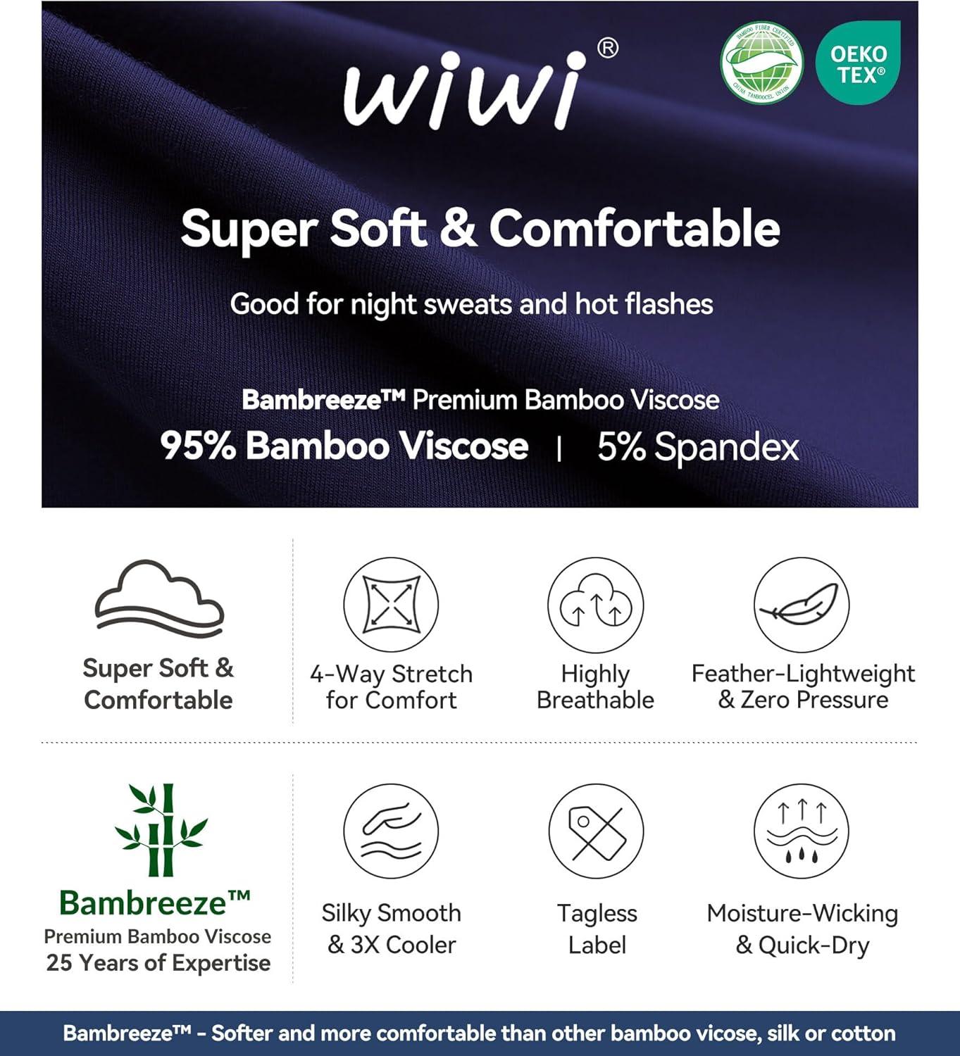 imageWiWi Nightgowns Viscose from Bamboo for Women Soft 34 Sleeve Sleep Shirts Scoop Neck Pleated Pajamas Nightshirts SXXLNavy