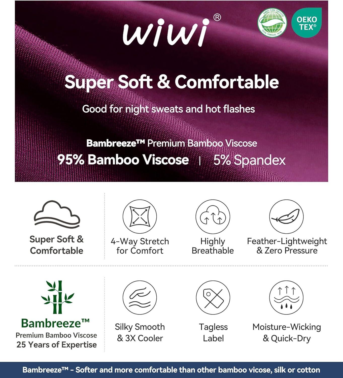 imageWiWi Nightgowns Viscose from Bamboo for Women Soft 34 Sleeve Sleep Shirts Scoop Neck Pleated Pajamas Nightshirts SXXLPurplish Red