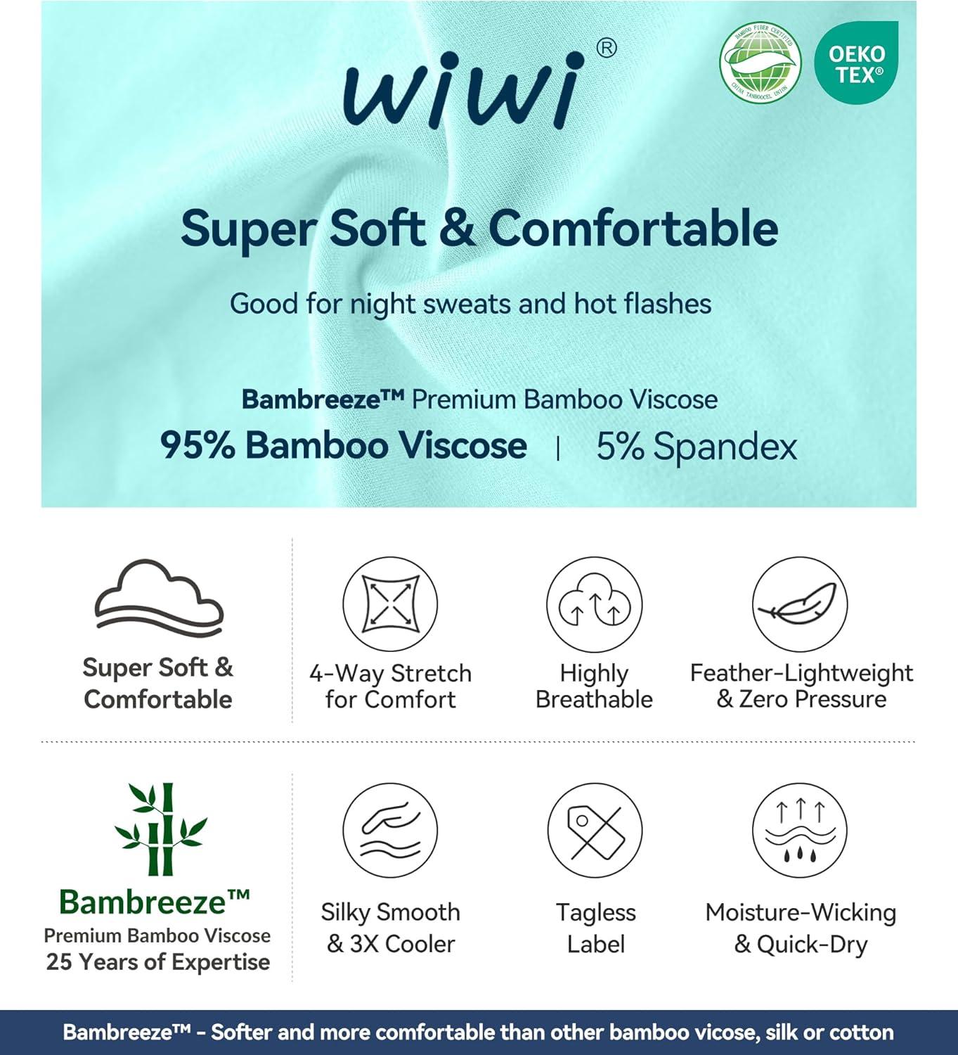 imageWiWi Nightgowns for Women 34 Sleeve Sleep Shirts Soft Pajamas Gowns Viscose from Bamboo Nightwear SXXLAqua