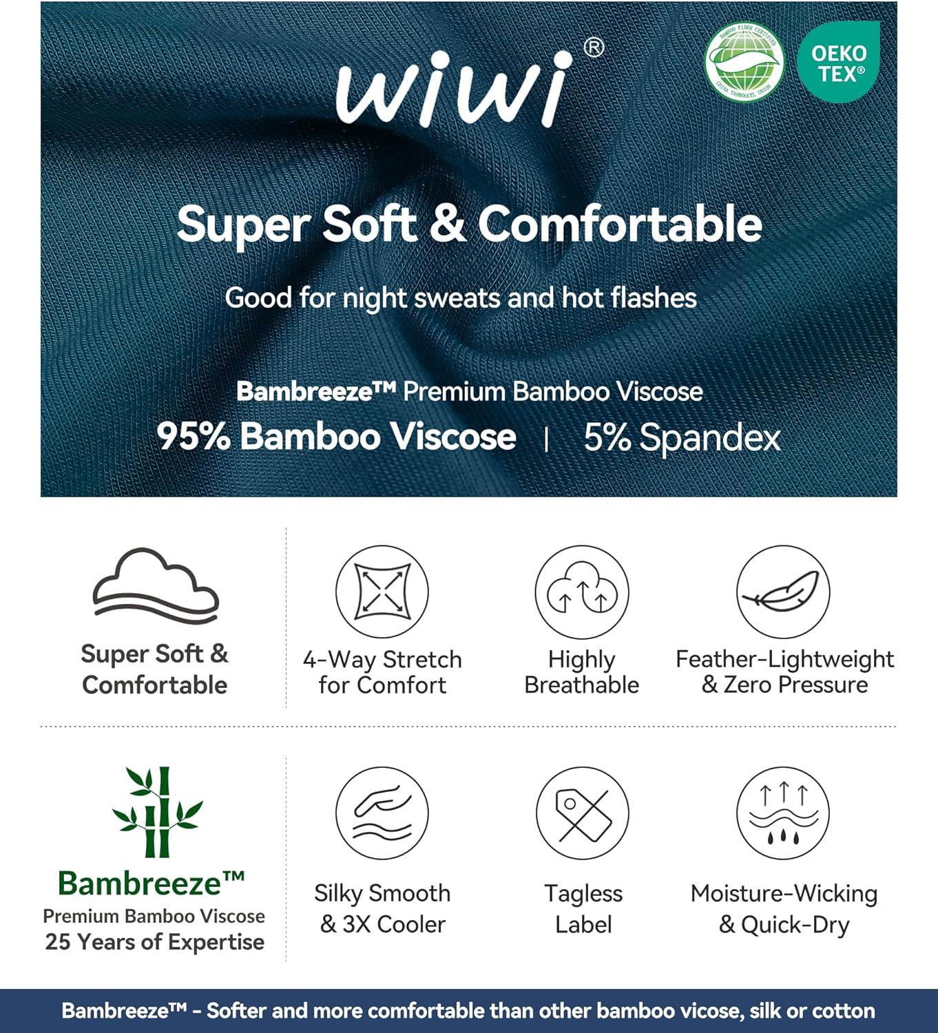 imageWiWi Nightgowns for Women 34 Sleeve Sleep Shirts Soft Pajamas Gowns Viscose from Bamboo Nightwear SXXLPeacock Blue