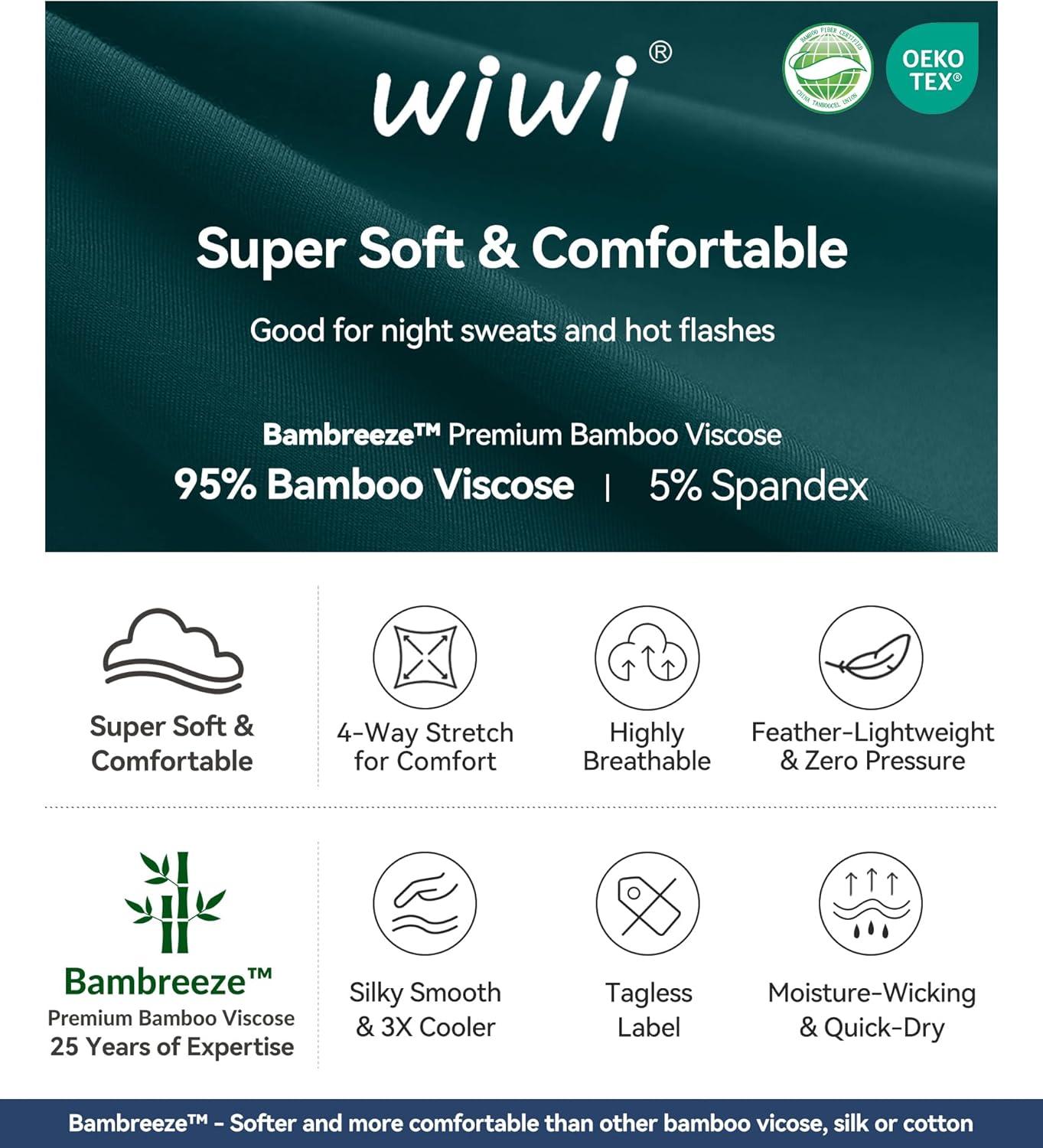 imageWiWi Nightgowns for Women 34 Sleeve Sleep Shirts Soft Pajamas Gowns Viscose from Bamboo Nightwear SXXLPeacock Green