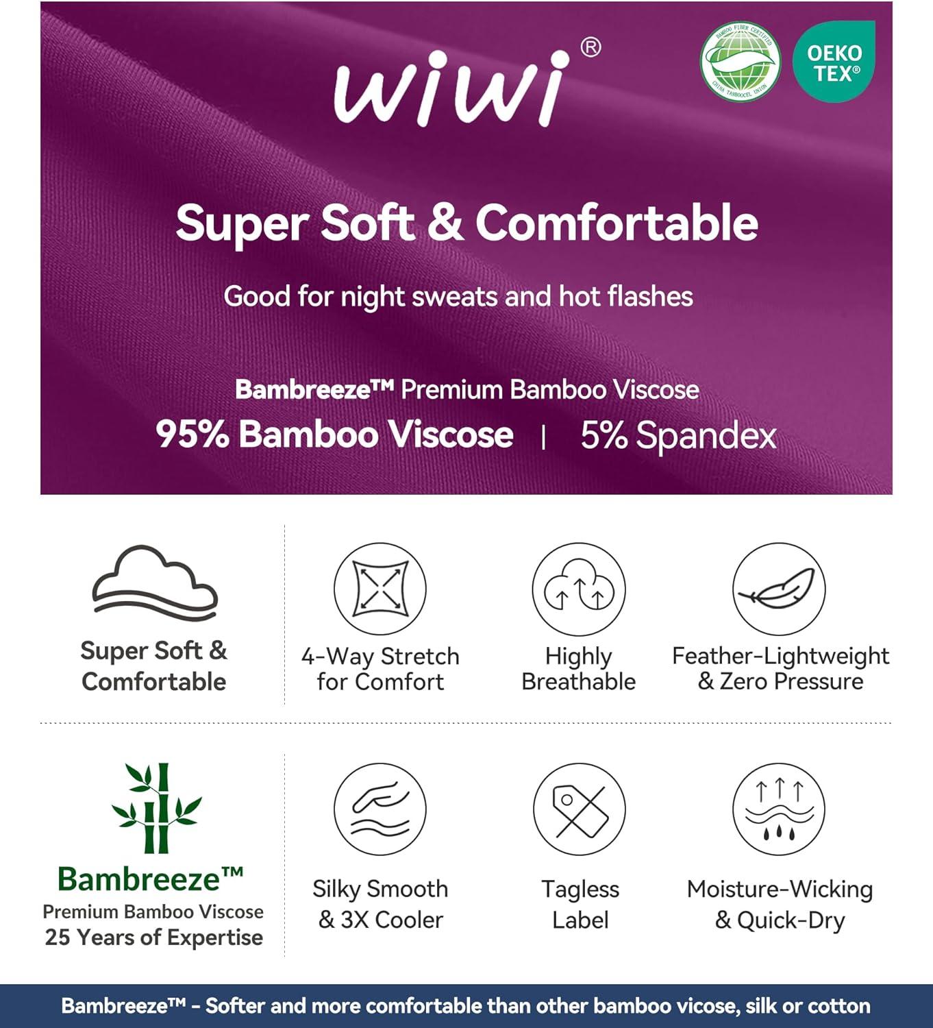 imageWiWi Nightgowns for Women 34 Sleeve Sleep Shirts Soft Pajamas Gowns Viscose from Bamboo Nightwear SXXLRose Red