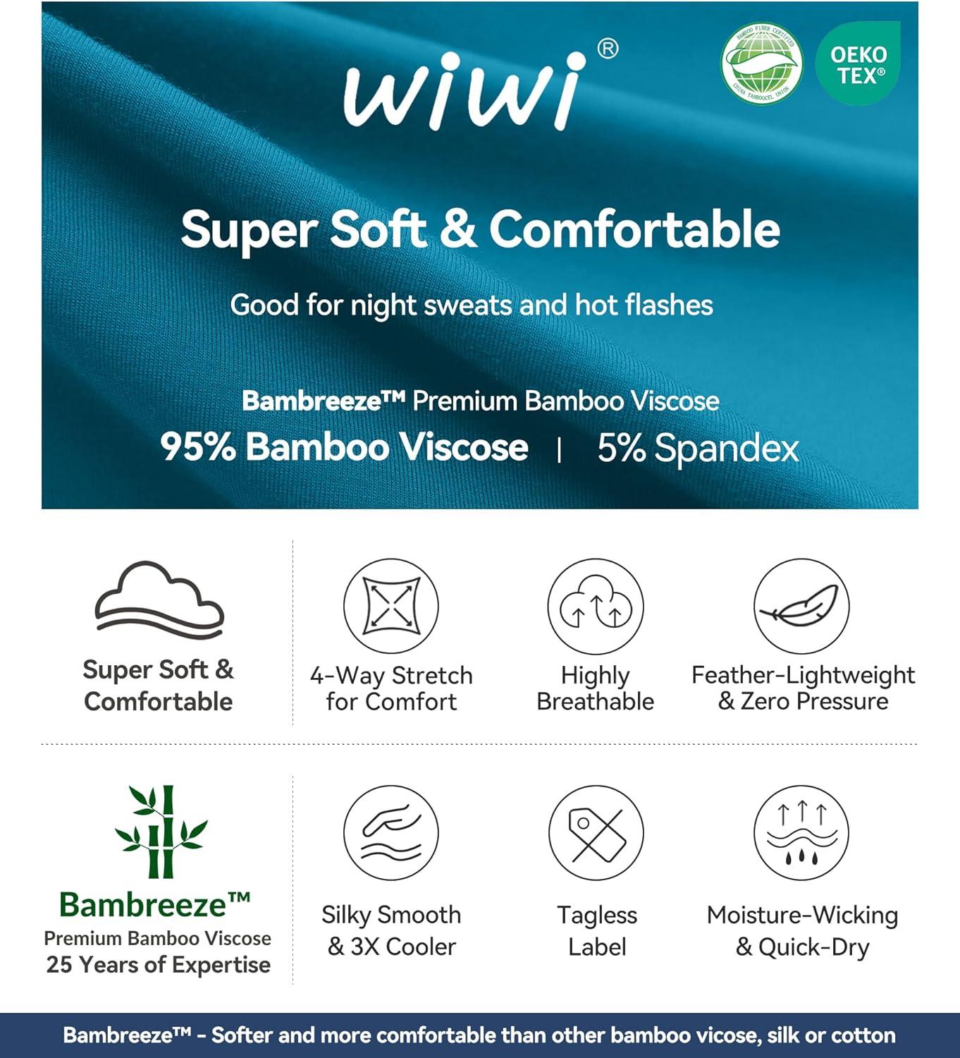 imageWiWi Nightgowns for Women 34 Sleeve Sleep Shirts Soft Pajamas Gowns Viscose from Bamboo Nightwear SXXLTeal Blue