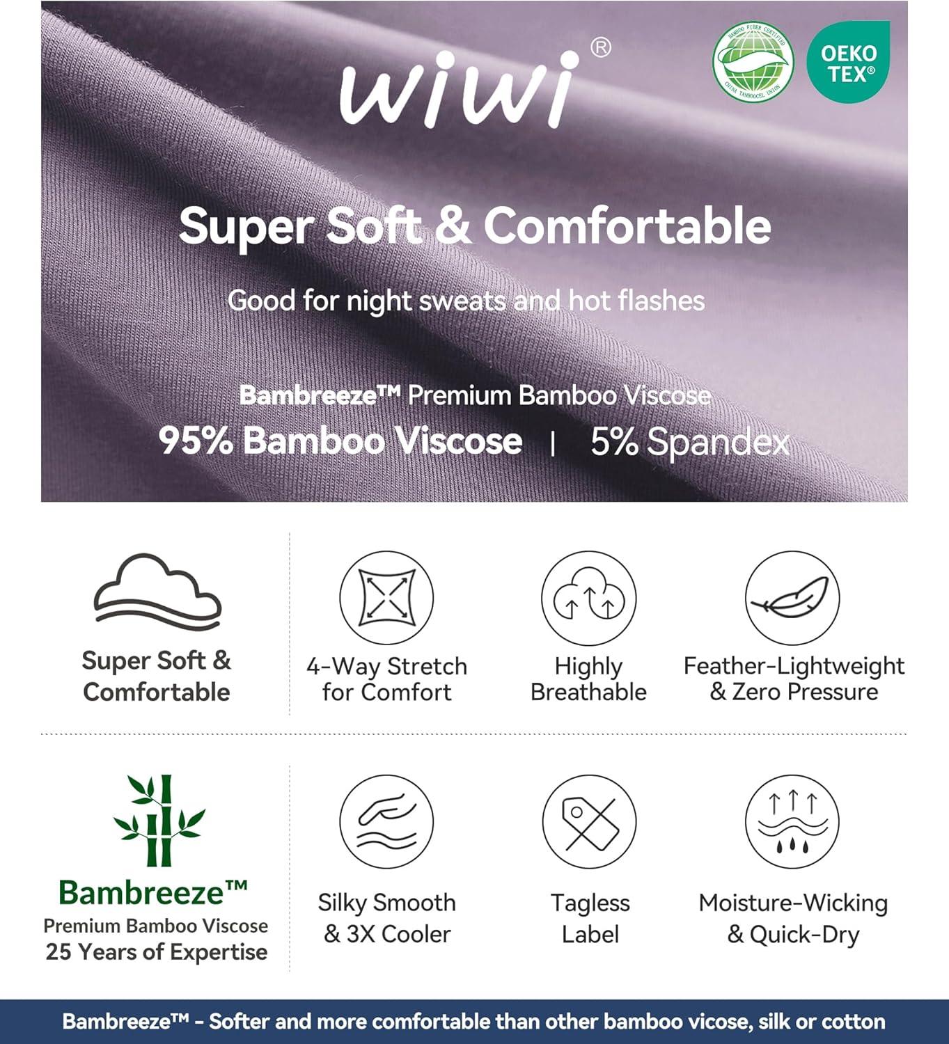 imageWiWi Nightgowns for Women 34 Sleeve Sleep Shirts Soft Pajamas Gowns Viscose from Bamboo Nightwear SXXLViolet