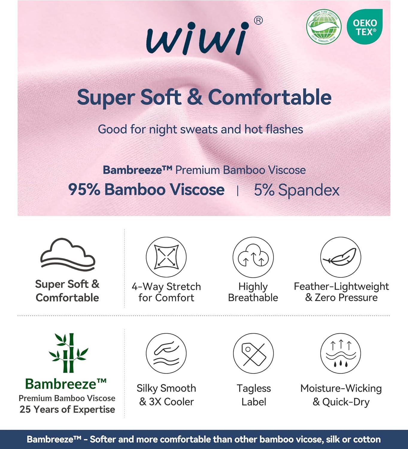 imageWiWi Womens Bamboo Viscose Nightgowns Soft Short Sleeve Sleep Shirt Lightweight Cool Nightshirt Pajama Dress SXXLApink