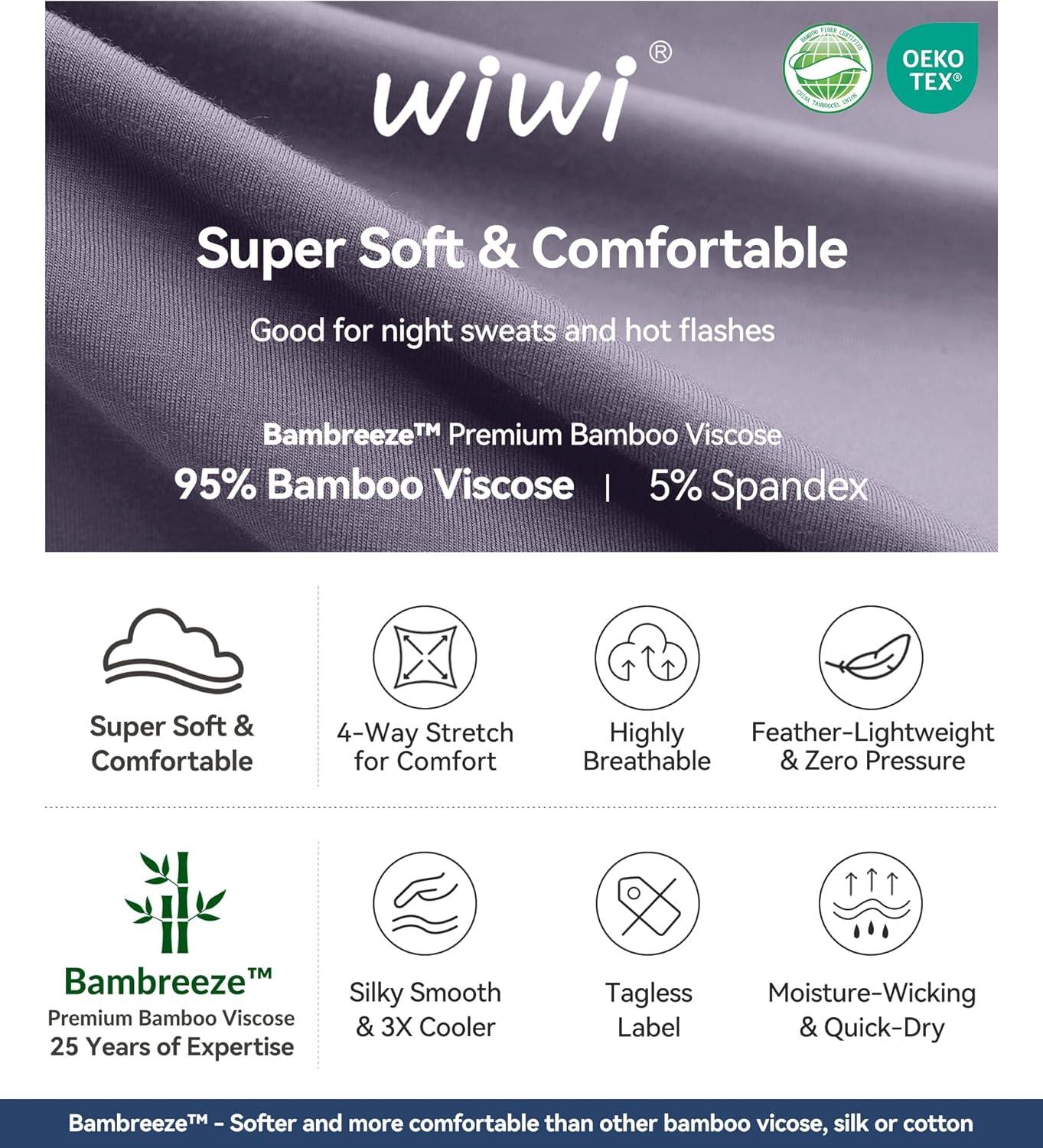 imageWiWi Womens Bamboo Viscose Nightgowns Soft Short Sleeve Sleep Shirt Lightweight Cool Nightshirt Pajama Dress SXXLPurplish Grey