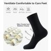 imageWiWi Mens Crew Socks Viscose Bamboo Moisture Wicking Dress Socks Solid Soft Breathable Casual Sock 6 PairsBlack 6 Pairs