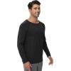 imageWiWi Mens Long Sleeve Tees Moisture Wicking Shirts Viscose from Bamboo Lightweight Fishing Crew Neck TShirt SXXLAblack