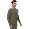 imageWiWi Mens Long Sleeve Tees Moisture Wicking Shirts Viscose from Bamboo Lightweight Fishing Crew Neck TShirt SXXLAgreen