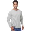 imageWiWi Mens Long Sleeve Tees Moisture Wicking Shirts Viscose from Bamboo Lightweight Fishing Crew Neck TShirt SXXLAlight Heather Grey