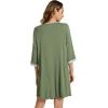 imageWiWi Nightgowns Viscose from Bamboo for Women Soft 34 Sleeve Sleep Shirts Scoop Neck Pleated Pajamas Nightshirts SXXLOlive Green