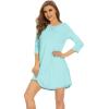 imageWiWi Nightgowns for Women 34 Sleeve Sleep Shirts Soft Pajamas Gowns Viscose from Bamboo Nightwear SXXLAqua