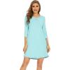 imageWiWi Nightgowns for Women 34 Sleeve Sleep Shirts Soft Pajamas Gowns Viscose from Bamboo Nightwear SXXLAqua