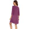 imageWiWi Nightgowns for Women 34 Sleeve Sleep Shirts Soft Pajamas Gowns Viscose from Bamboo Nightwear SXXLBeet Red