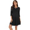 imageWiWi Nightgowns for Women 34 Sleeve Sleep Shirts Soft Pajamas Gowns Viscose from Bamboo Nightwear SXXLBlack