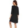 imageWiWi Nightgowns for Women 34 Sleeve Sleep Shirts Soft Pajamas Gowns Viscose from Bamboo Nightwear SXXLBlack