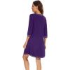 imageWiWi Nightgowns for Women 34 Sleeve Sleep Shirts Soft Pajamas Gowns Viscose from Bamboo Nightwear SXXLDark Purple