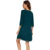 imageWiWi Nightgowns for Women 34 Sleeve Sleep Shirts Soft Pajamas Gowns Viscose from Bamboo Nightwear SXXLPeacock Green