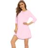imageWiWi Nightgowns for Women 34 Sleeve Sleep Shirts Soft Pajamas Gowns Viscose from Bamboo Nightwear SXXLPink