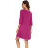 imageWiWi Nightgowns for Women 34 Sleeve Sleep Shirts Soft Pajamas Gowns Viscose from Bamboo Nightwear SXXLRose Red