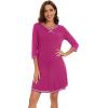 imageWiWi Nightgowns for Women 34 Sleeve Sleep Shirts Soft Pajamas Gowns Viscose from Bamboo Nightwear SXXLRose Red