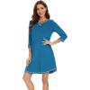 imageWiWi Nightgowns for Women 34 Sleeve Sleep Shirts Soft Pajamas Gowns Viscose from Bamboo Nightwear SXXLTeal Blue