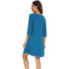 imageWiWi Nightgowns for Women 34 Sleeve Sleep Shirts Soft Pajamas Gowns Viscose from Bamboo Nightwear SXXLTeal Blue