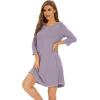 imageWiWi Nightgowns for Women 34 Sleeve Sleep Shirts Soft Pajamas Gowns Viscose from Bamboo Nightwear SXXLViolet