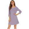 imageWiWi Nightgowns for Women 34 Sleeve Sleep Shirts Soft Pajamas Gowns Viscose from Bamboo Nightwear SXXLViolet