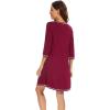 imageWiWi Nightgowns for Women 34 Sleeve Sleep Shirts Soft Pajamas Gowns Viscose from Bamboo Nightwear SXXLWine