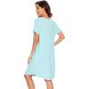imageWiWi Womens Bamboo Viscose Nightgowns Soft Short Sleeve Sleep Shirt Lightweight Cool Nightshirt Pajama Dress SXXLAaqua