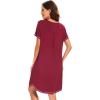 imageWiWi Womens Bamboo Viscose Nightgowns Soft Short Sleeve Sleep Shirt Lightweight Cool Nightshirt Pajama Dress SXXLAwine