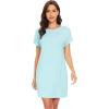 imageWiWi Womens Bamboo Viscose Nightgowns Soft Short Sleeve Sleep Shirt Lightweight Cool Nightshirt Pajama Dress SXXLBaqua