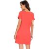 imageWiWi Womens Bamboo Viscose Nightgowns Soft Short Sleeve Sleep Shirt Lightweight Cool Nightshirt Pajama Dress SXXLBcoral
