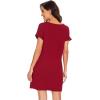 imageWiWi Womens Bamboo Viscose Nightgowns Soft Short Sleeve Sleep Shirt Lightweight Cool Nightshirt Pajama Dress SXXLBwine Red